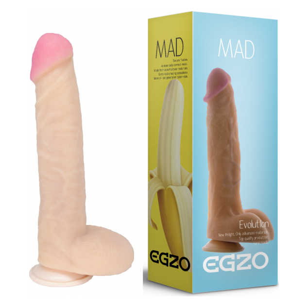 Фалоімітатор реалістичний з мошонкою EGZO MAD Ciberskin Ardent Lover на присосці Фалоімітатор реалістичний з мошонкою EGZO MAD Ciberskin Ardent Lover на присосці