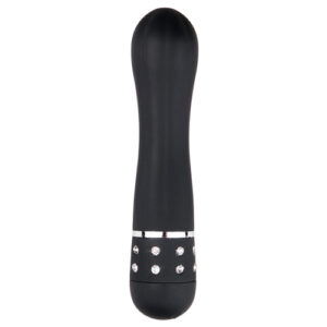 Вібратор Love Diamond Vibrator чорний, оздоблений стразами, 11.4 см