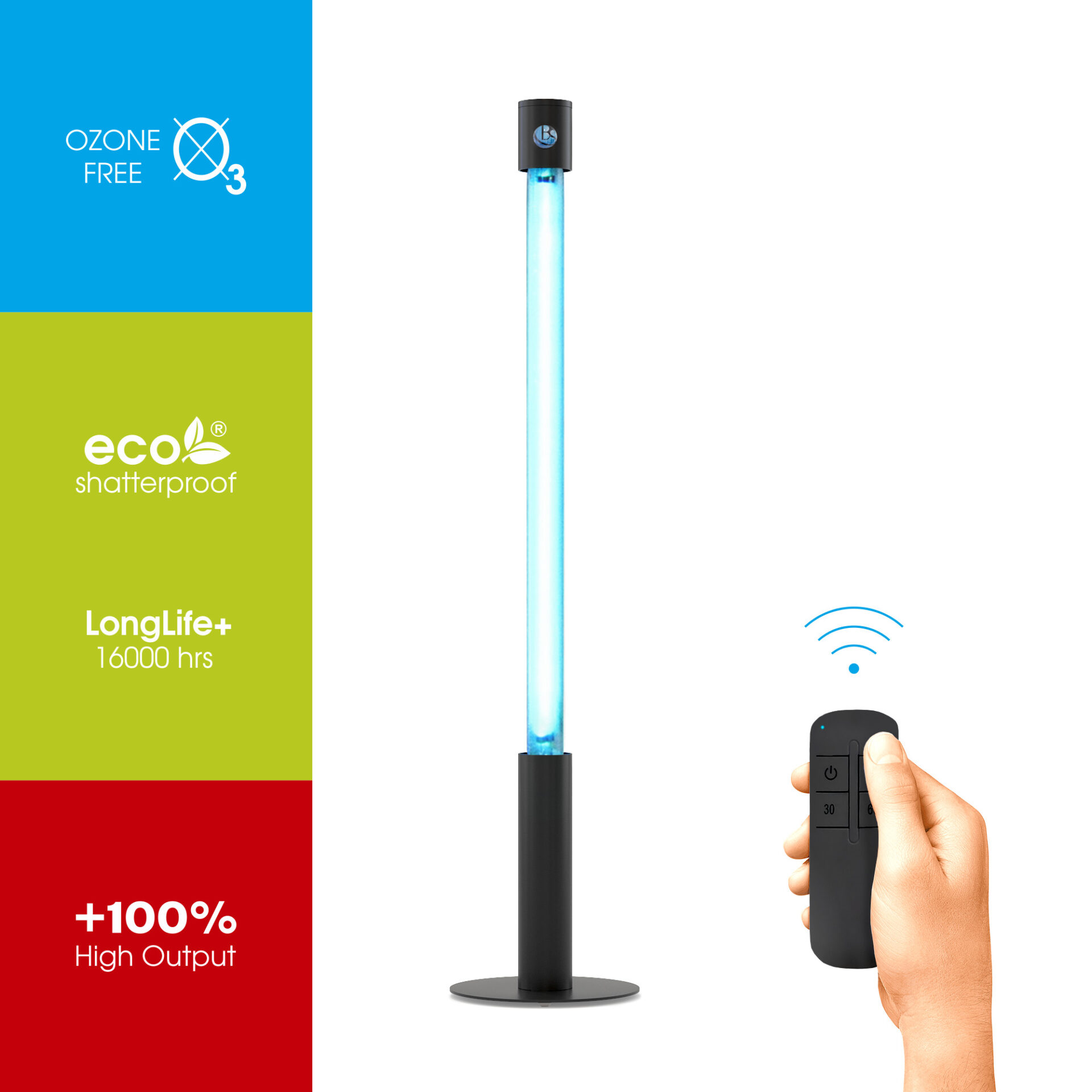 Опромінювач бактерицидний BactoSfera 360° 25 ECO +100% RC-TIMER Black