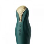 Вібромасажер з фрикціями і управлінням зі смартфона ZALO KING, Turquoise Green