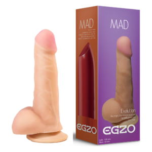 Фалоімітатор реалістичний із мошонкою EGZO MAD Ciberskin Strong Lover на присосці