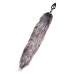 Анальна пробка із сірим хвостиком EasyToys Fox Tail Plug ,S