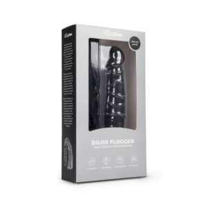 Фалоімітатор реалістичний Easytoys з прикріпленим флогером, чорний Flogger Dildo