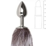 Анальна пробка із сірим хвостиком EasyToys Fox Tail Plug ,S