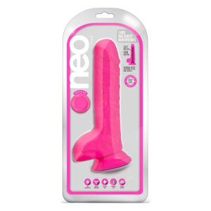 Фалоімітатор з подвійною щільністю Blush NEO 9 INCH DUAL DENSITY DILDO NEON PINK