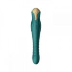 Вібромасажер з фрикціями і управлінням зі смартфона ZALO KING, Turquoise Green