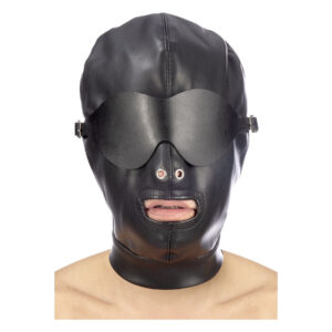Капюшон для БДСМ зі знімною маскою Fetish Tentation BDSM hood in leatherette with removable mask