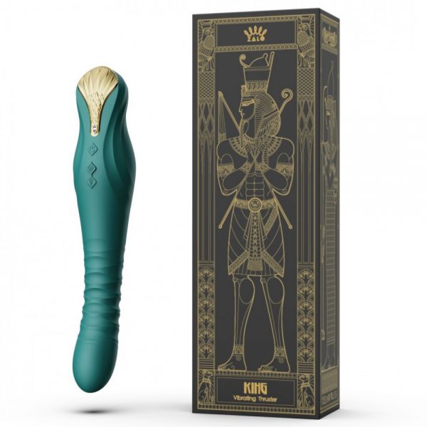 Вібромасажер з фрикціями і управлінням зі смартфона ZALO KING, Turquoise Green Вібромасажер з фрикціями і управлінням зі смартфона ZALO KING, Turquoise Green