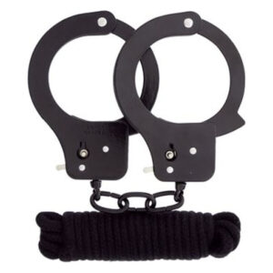 Набір наручники та бондаж Bondx Metal Cuffs & Love, чорний