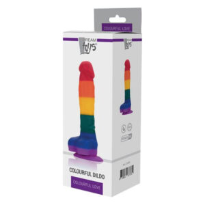 Райдужний фалоімітатор на присосці Dream toys Colourful Love Rainbow Dildo, 20 см х 3.8 см