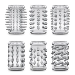 Набір насадок із різною структурою Blush Stay Hard Cock Sleeve Kit прозорі
