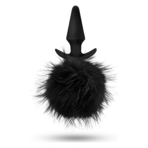 Анальний затор, заячий хвостик, чорний ANAL ADVENTURES PLATINUM RABBIT TAIL PLUG