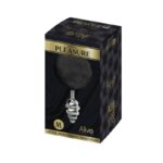 Металева анальна пробка Кролячий хвостик Alive Fluffy Twist Plug M Black, діаметр 3,4 см, колір: сріблястий / чорний