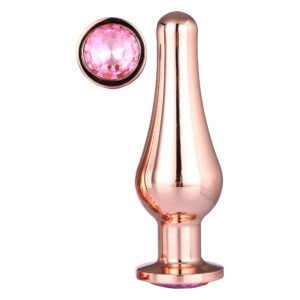 Анальна пробка конічної форми Dream Toys GLEAMING LOVE ROSE GOLD PLEASURE PLUG L
