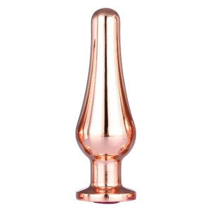 Анальна пробка конічної форми Dream Toys GLEAMING LOVE ROSE GOLD PLEASURE PLUG M