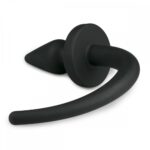 Анальна силіконова пробка з імітацією собачого хвоста Easytoys Dog Tail Plug 30 см, чорна