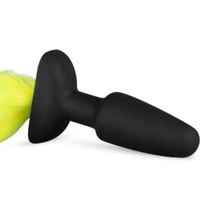 Анальна пробка з хвостом Silicone Butt Plug With Tail - Yellow