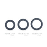 Набір ерекційних кілець Boners 3-Piece Cock Ring Set – Grey, 3; 3,3 та 4,4 см