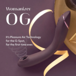 Вакуумний стимулятор для точки G та клітора з вібрацією Womanizer OG Aubergine, 12 рівнів, 3 режими