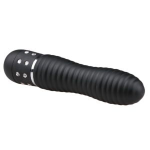 Вібратор ребристий Love Diamond Vibrator чорний, 11.4 см