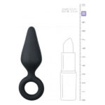 Анальна пробка зі стоппером-кільцем Easytoys, силіконова, чорна, 8.5 х 2.5 см, колір: чорний