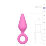 Анальна пробка зі стоппером-кільцем Easytoys, силіконова, рожева, 8.5 х 2.5 см, колір: рожевий