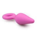 Анальна пробка зі стоппером-кільцем Easytoys, силіконова, рожева, 8.5 х 2.5 см, колір: рожевий