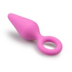 Анальна пробка зі стоппером-кільцем Easytoys, силіконова, рожева, 8.5 х 2.5 см, колір: рожевий