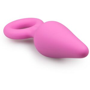 Анальна пробка зі стоппером-кільцем Easytoys, силіконова, рожева