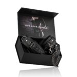 Нашийник з поножами, чорний Leather Collar With Anklecuff