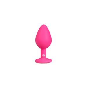 Анальна пробка із кристалом Easytoys, силіконова, рожева, 8.5х3.3 см
