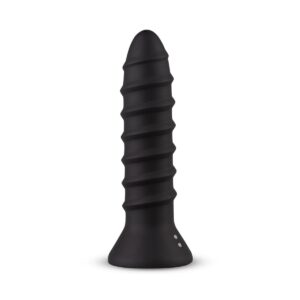 Вібратор анальний із рельєфом EasyToys Screwed чорний, S