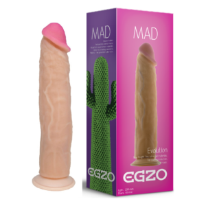 Фалоімітатор реалістичний EGZO Mad Evolution Ciberskin Great Lover на присосці, тілесний
