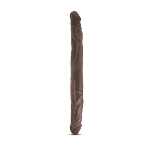 Фалоімітатор двосторонній реалістичний Blush Dr Skin рельєфний, коричневий