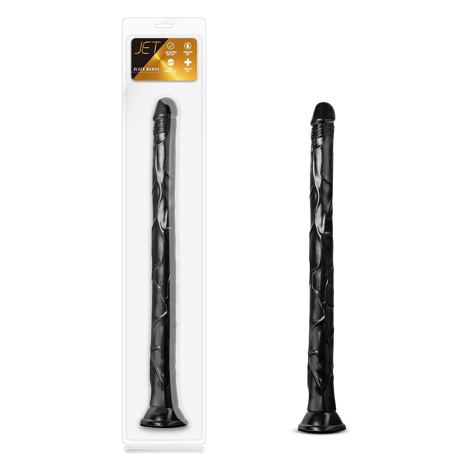 Фалоімітатор JET BLACK MAMBA 48 см Чорний Фалоімітатор JET BLACK MAMBA 48 см Чорний