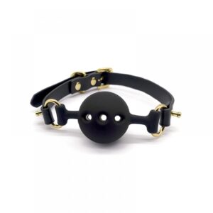 Кляп із силікону та італійської шкіри Breathable Small Ball Gag UPKO