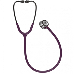 Стетоскоп серії Littmann® Classic III™, сливовий із зеркальною головкою на рожевій ніжці, наголів'я димчастого кольору