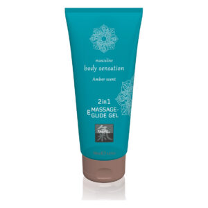 Лубрикант та масажне олія 2 в 1 HOT SHIATSU Massage-& Glide gel 2in1 Amber scent, 200 мл