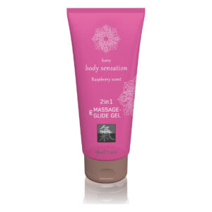 Лубрикант та масажне олія 2 в 1 HOT SHIATSU Massage-& Glide gel 2 in1 Raspberry scent, 200 мл
