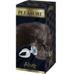 Металева анальна пробка Лисячий хвіст Alive Black And White Fox Tail M, діаметр 3,4 см