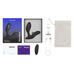 Смарт-вібромасажер простати We-Vibe Vector+ CHARCOAL BLACK, пульт ДК, регульований кут нахилу
