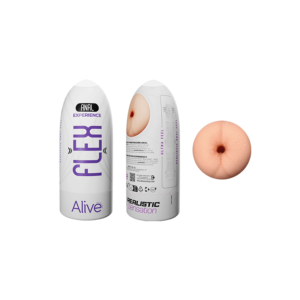 Мастурбатор-анус в колбі Alive Flex Anal M бежевий, 16 х 6.5 см