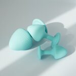 Набір анальних пробок з рельєфом UPKO The Mushroom силіконові, блакитні, 3 шт