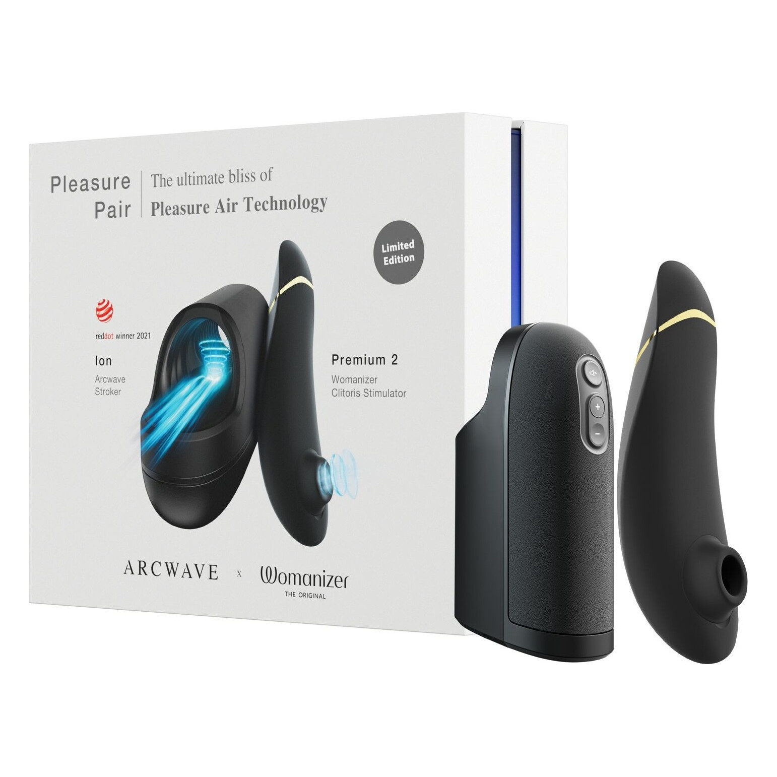 Набір для пар мастурбатор Arcwave Ion + Womanizer Premium 2 Black, Pleasure Pair, чорний Набір для пар мастурбатор Arcwave Ion + Womanizer Premium 2 Black, Pleasure Pair, чорний