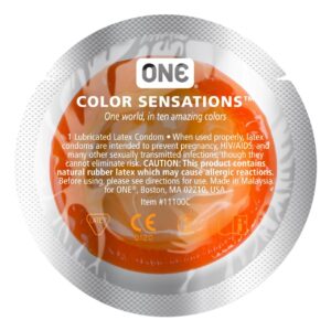 Набір презервативів латексних One Color Sensation силіконовим мастилом помаранчевого кольору (5 шт)