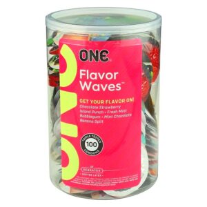 Набір оральних різноманітних ароматизованих презервативів ONE Flavor Waves (100 шт)