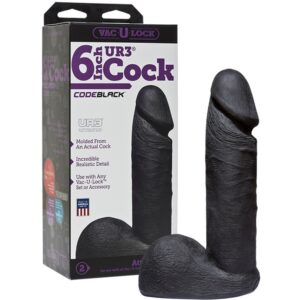 Насадка на страпон (фалоімітатор), 6 Vac-U-Lock CodeBlack