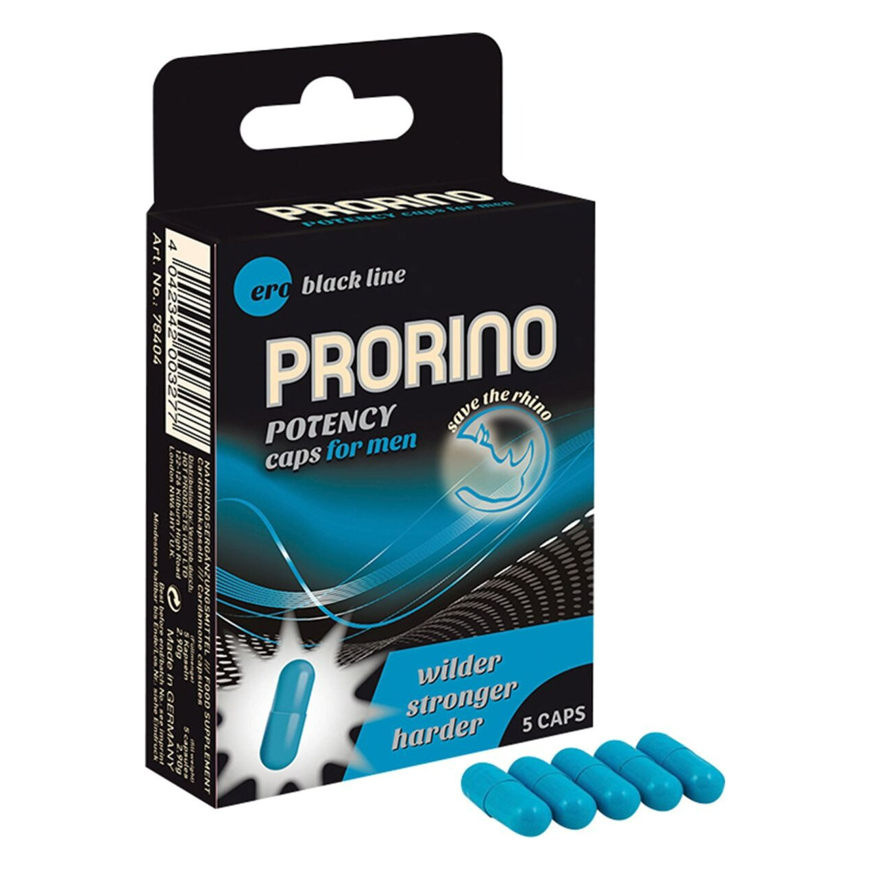 Капсули для чоловіків ERO PRORINO black line Potency (5 капсул в упаковці) Капсули для чоловіків ERO PRORINO black line Potency (5 капсул в упаковці)