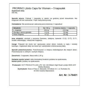 Капсули для жінок ERO PRORINO black line Libido (5 капсул в упаковці)