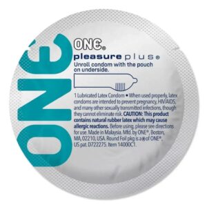 Презерватив латексний One Pleasure Plus із внутрішніми ребрами, 1 шт